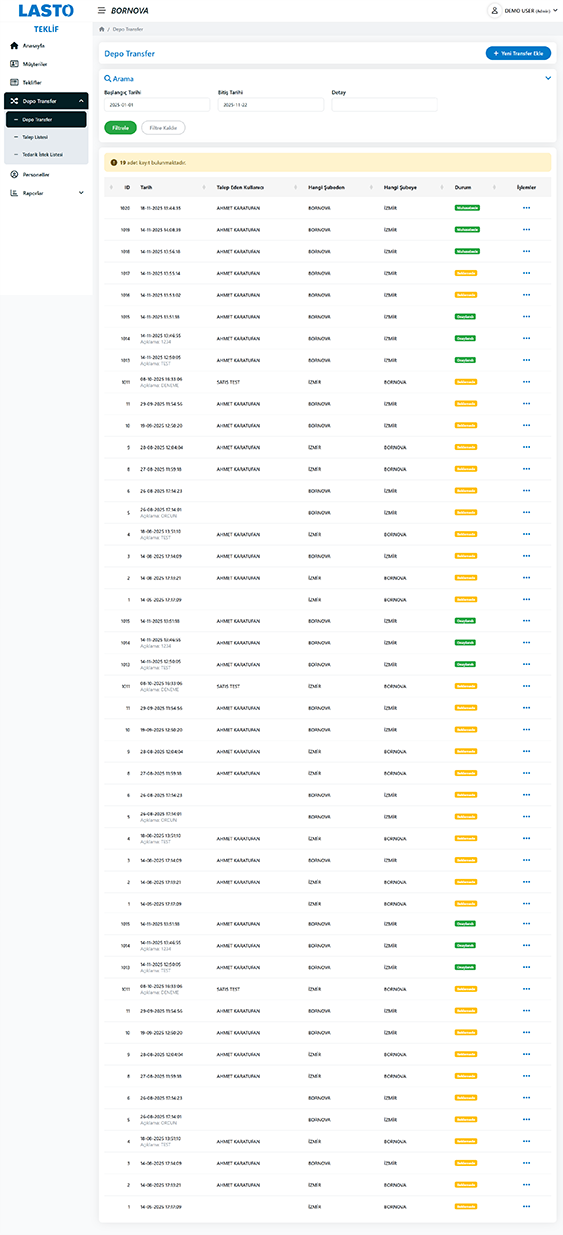 WEYE - Teklif Sistemi